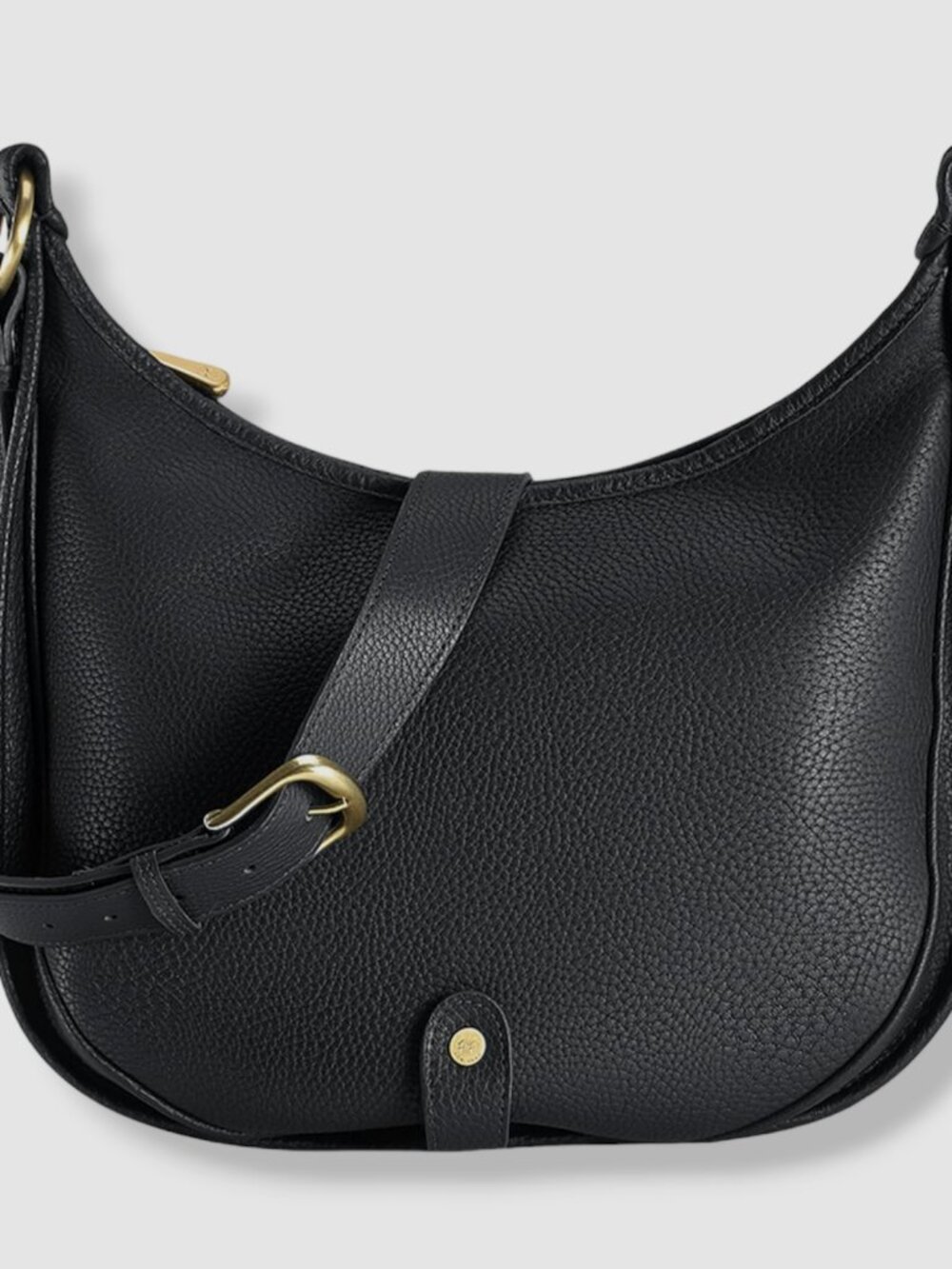 Gigi New York Women's Black Pebble-Leather Medium Lauren Saddle Bag